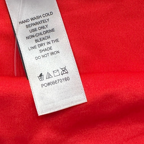 SWIMSUITS FOR ALL ~ Vibrant Red Ribbed Bikini w/Geometric Trim Adjustable Straps - Picture 9 of 11